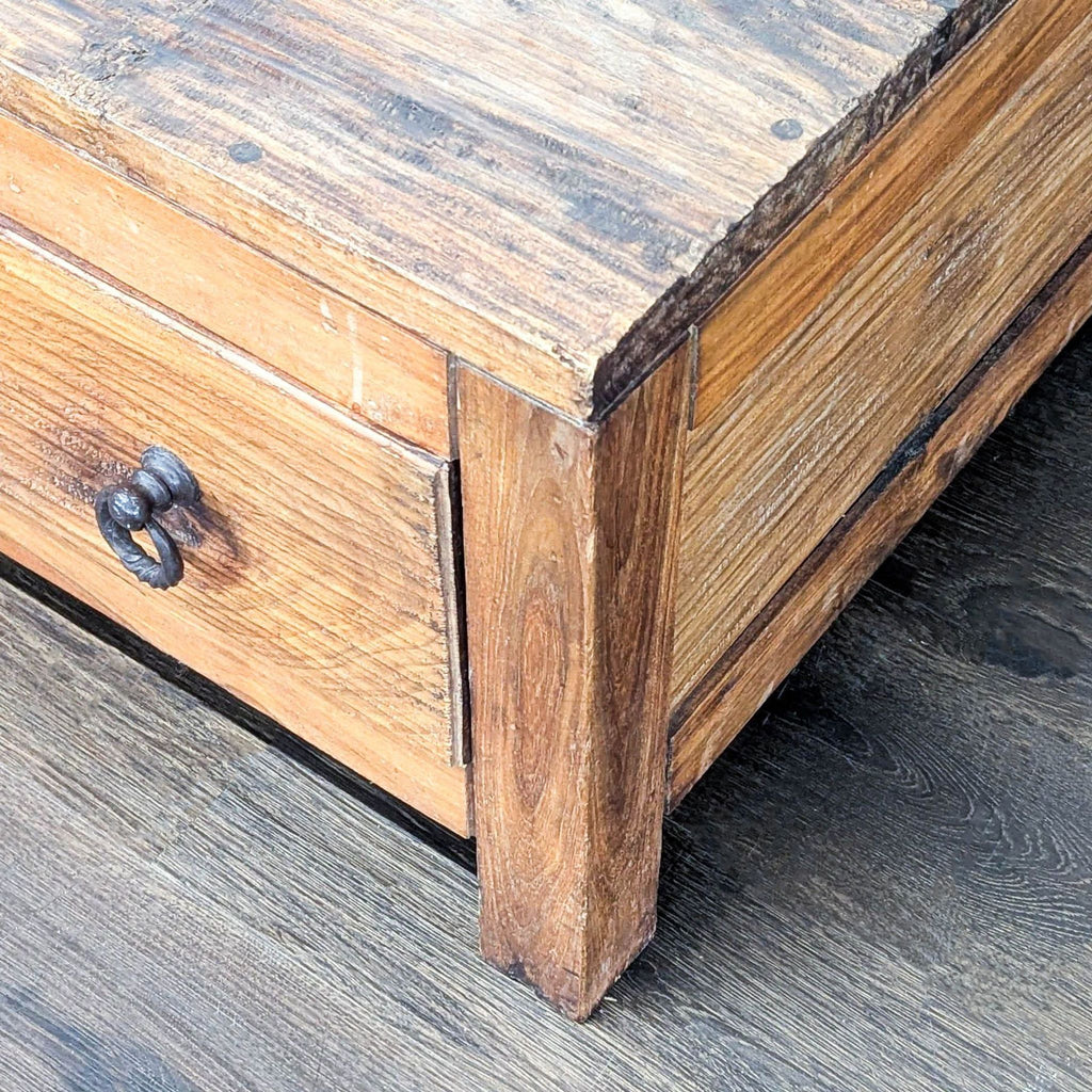 Rustic Wood Two Drawer Coffee Table