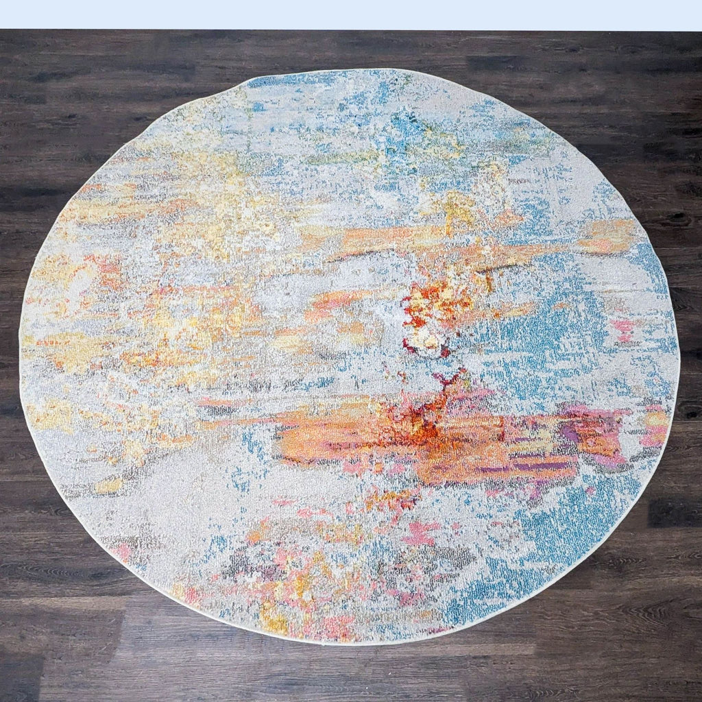 Nourison Abstract Celestial Collection Multicolor Round Rug- 7’10”