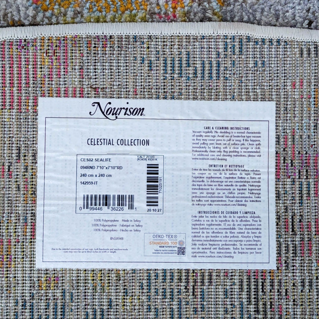 Nourison Abstract Celestial Collection Multicolor Round Rug- 7’10”