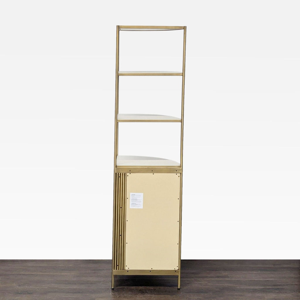 Crate & Barrel Fayette Modern Corner Bookshelf with Storage Cabinet