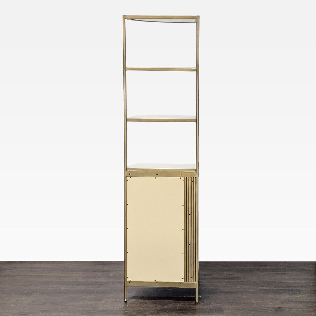 Crate & Barrel Fayette Modern Corner Bookshelf with Storage Cabinet