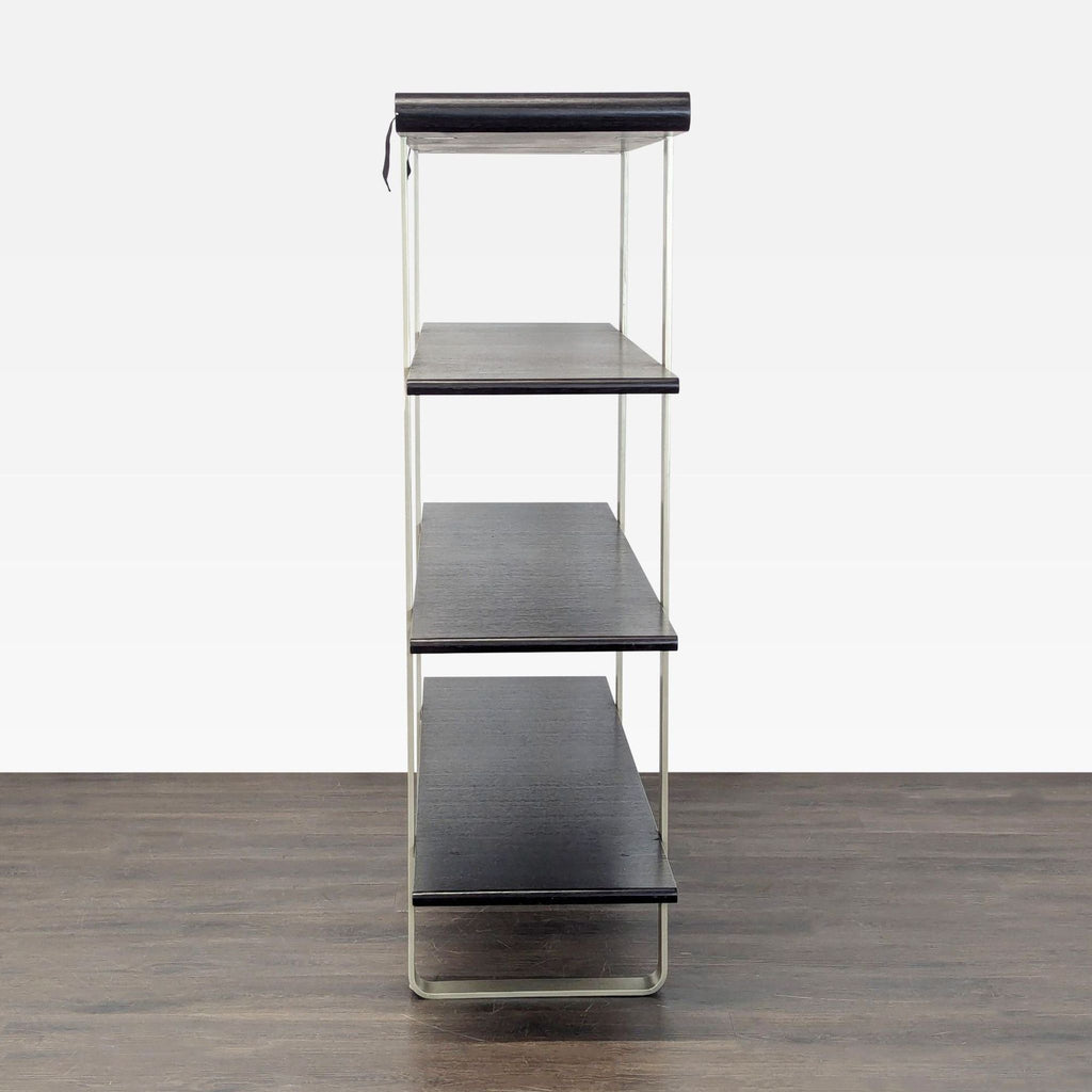 Modern 4-Tier Metal and Wood Bookshelf with Sleek Black Shelves - Accepted Offer (28.14% discount)