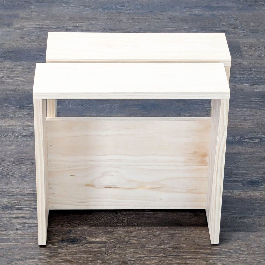 2. Manual brand raw pine item with visible wood grain and unfinished texture.  