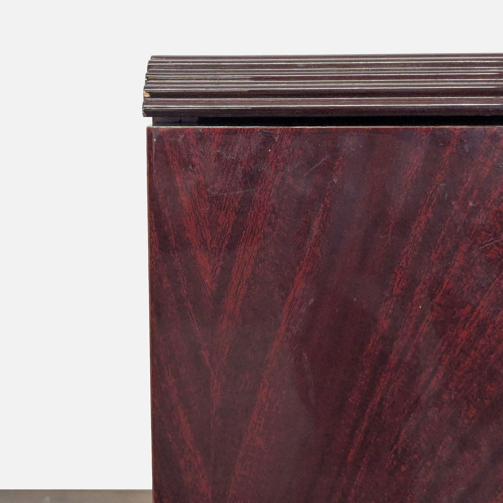 Two Drawer Nightstand with Wood and Metal Handles