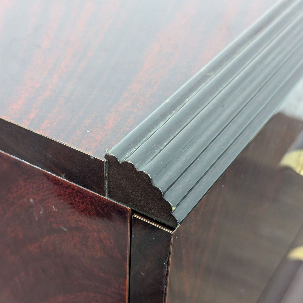 Two Drawer Nightstand with Wood and Metal Handles