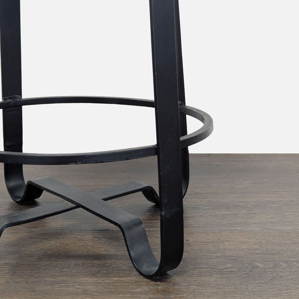 Metal Side Table with Live Edge Top