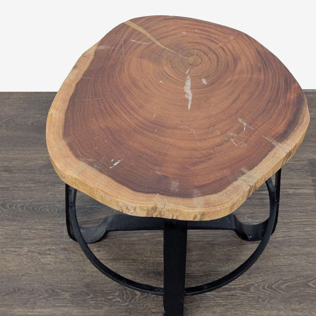 Metal Side Table with Live Edge Top - Accepted Offer (29.20% discount)