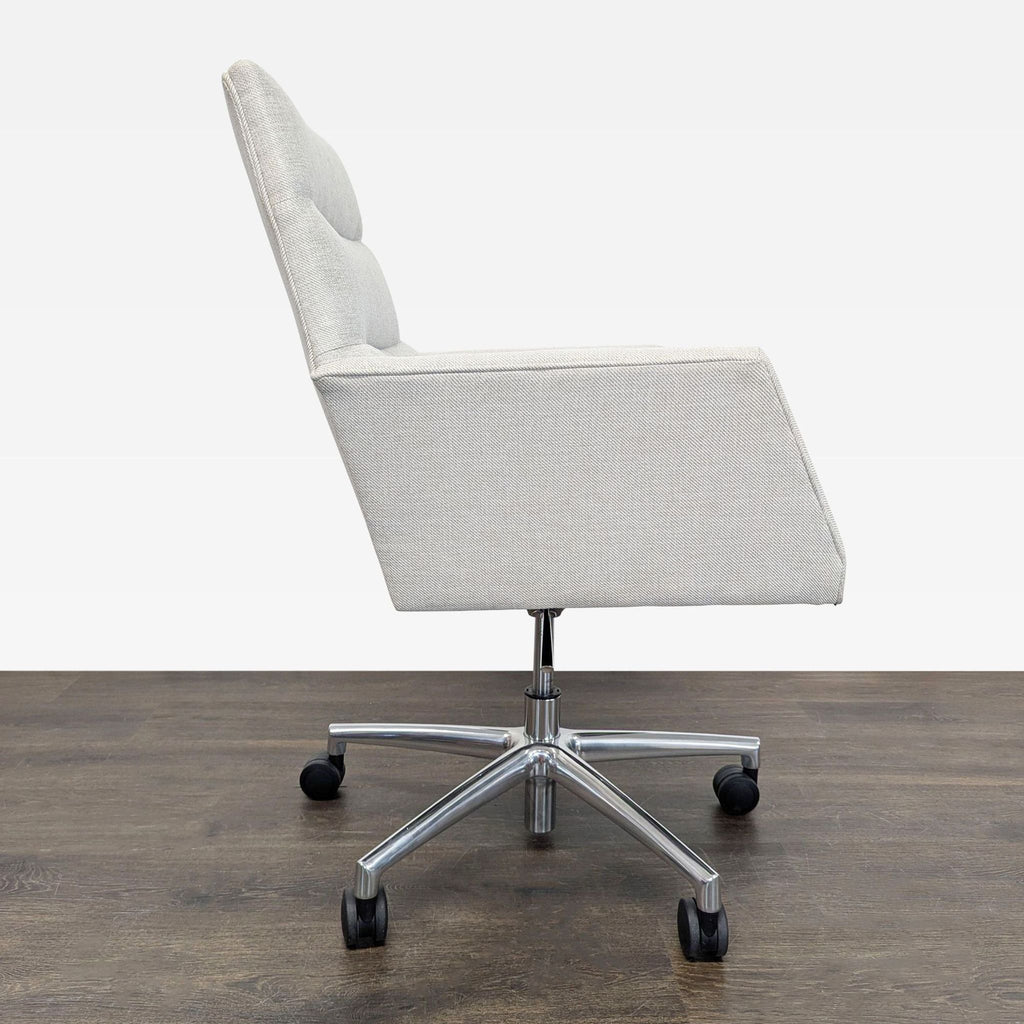 Room & Board Tenley Modern Office Chair with Light Gray Upholstery and Chrome Base