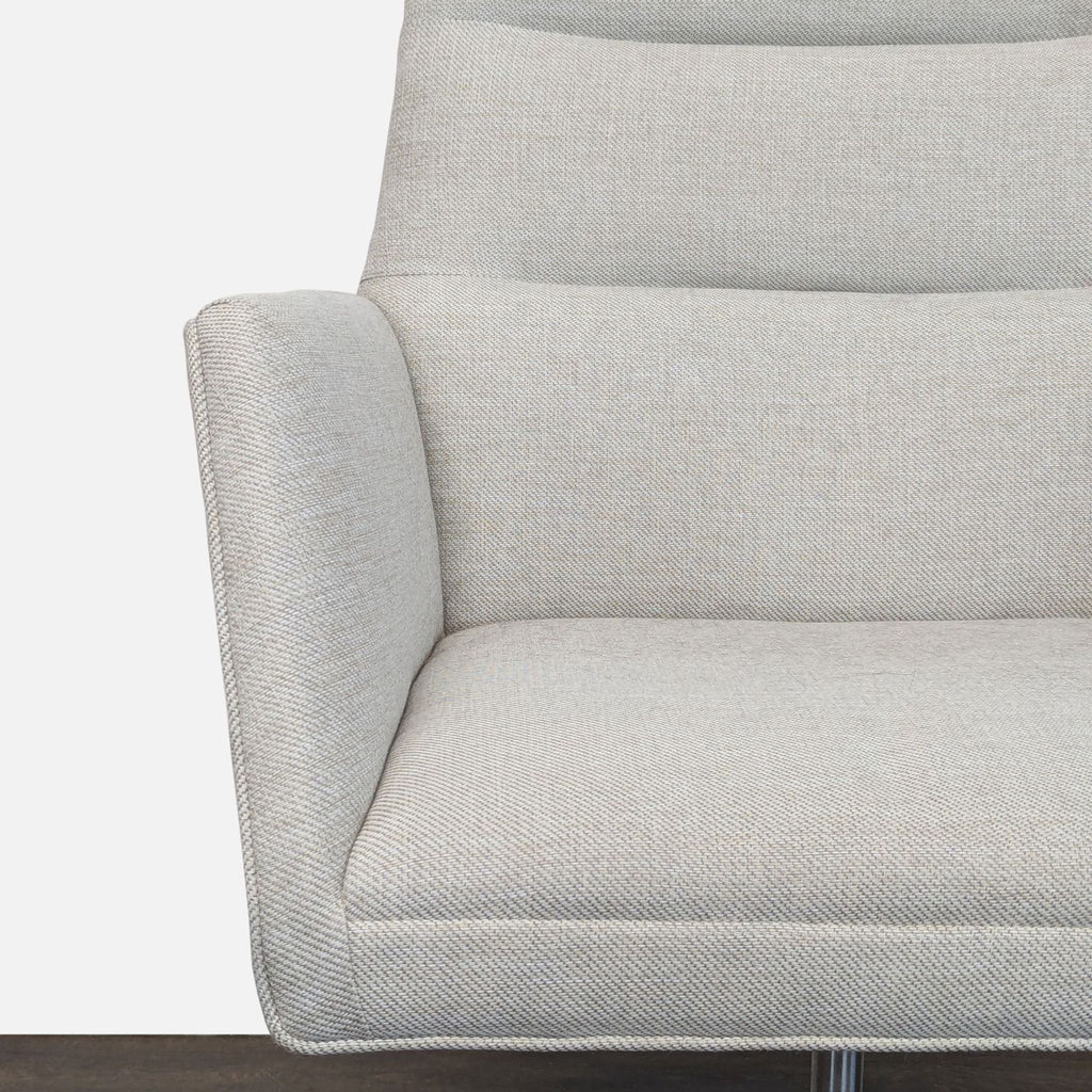 Room & Board Tenley Modern Office Chair with Light Gray Upholstery and Chrome Base