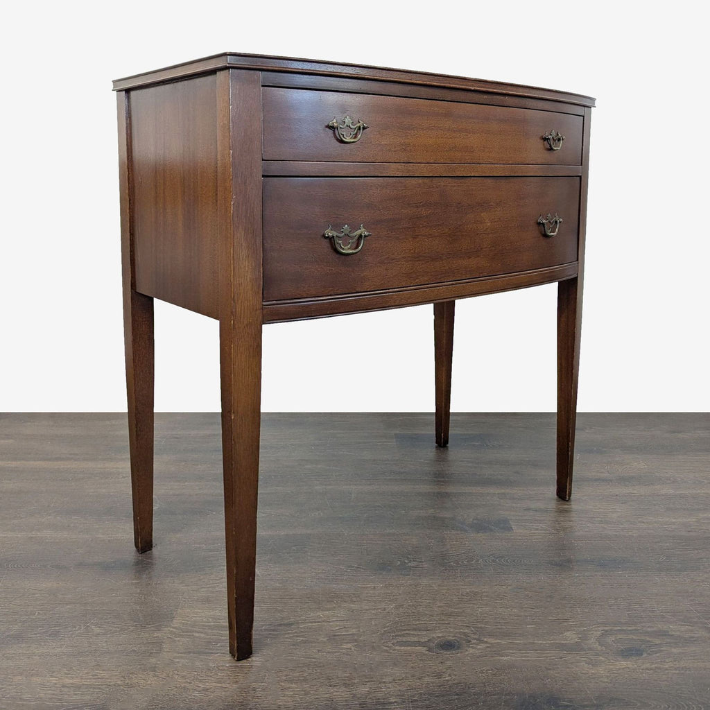 Vintage Mahogany Two Drawer Side Table