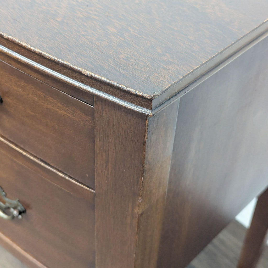 Vintage Mahogany Two Drawer Side Table