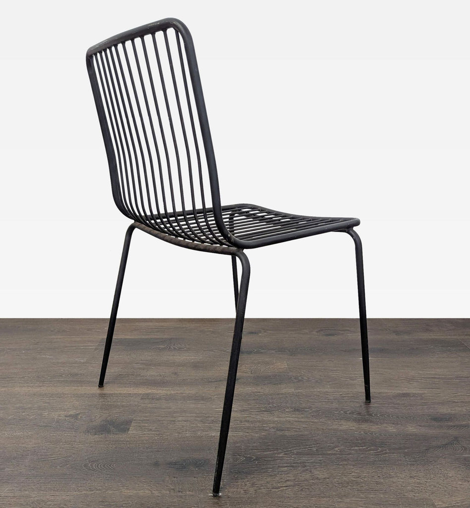 Modern Black Metal Wire Chair – Minimalist Design, Sturdy Construction