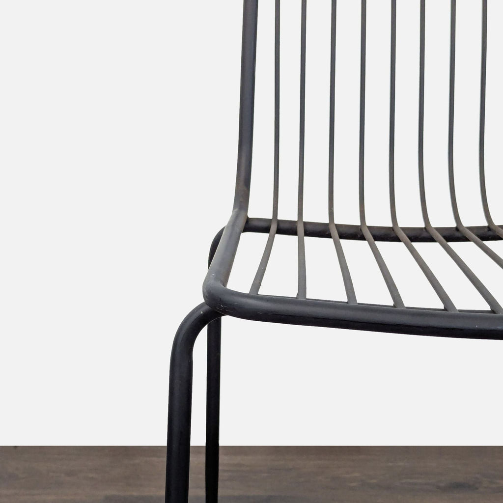 Modern Black Metal Wire Chair – Minimalist Design, Sturdy Construction