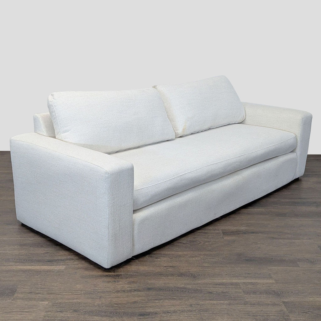 Living Spaces Isabella 3-Seat Modern Cream Sofa