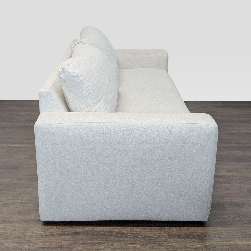 Living Spaces Isabella 3-Seat Modern Cream Sofa