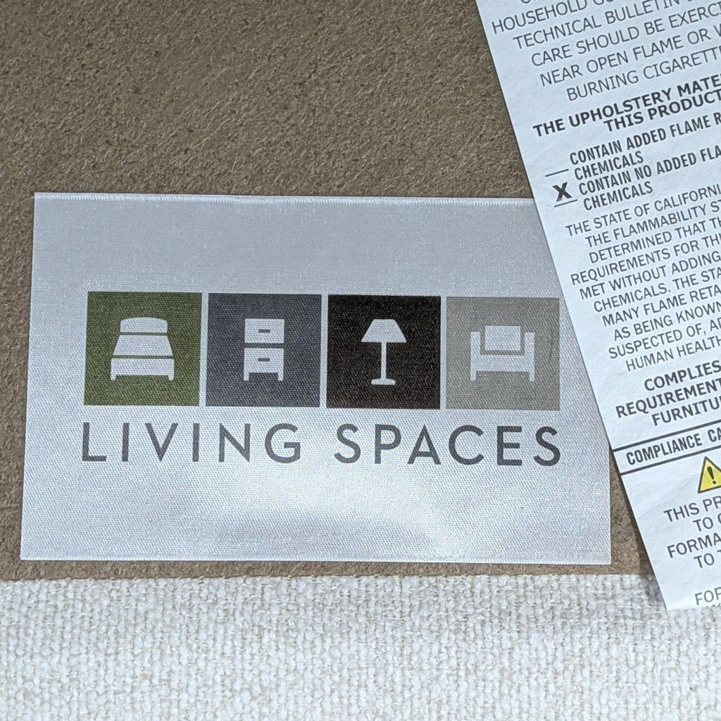 Living Spaces Isabella 3-Seat Modern Cream Sofa