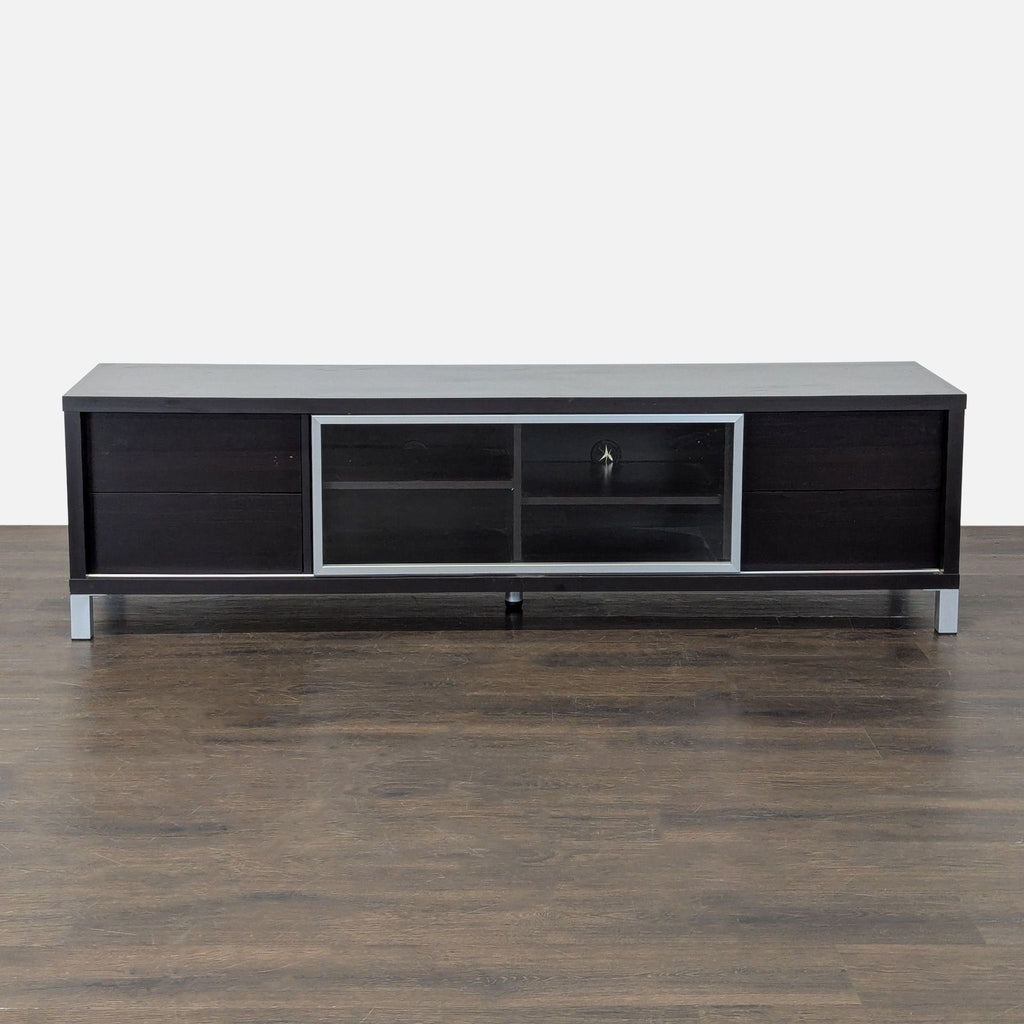 Media Console with Glass Sliding Door