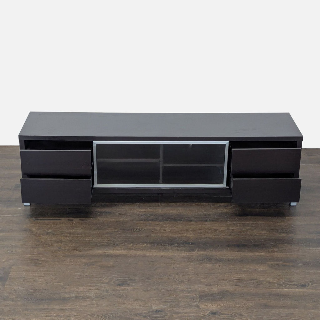 Media Console with Glass Sliding Door