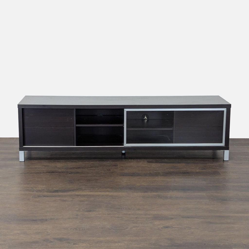 Media Console with Glass Sliding Door