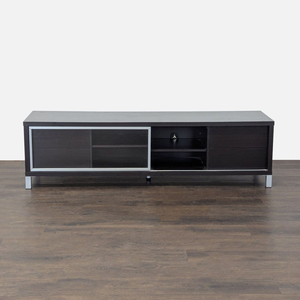 Media Console with Glass Sliding Door
