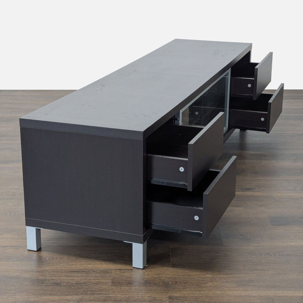 Media Console with Glass Sliding Door