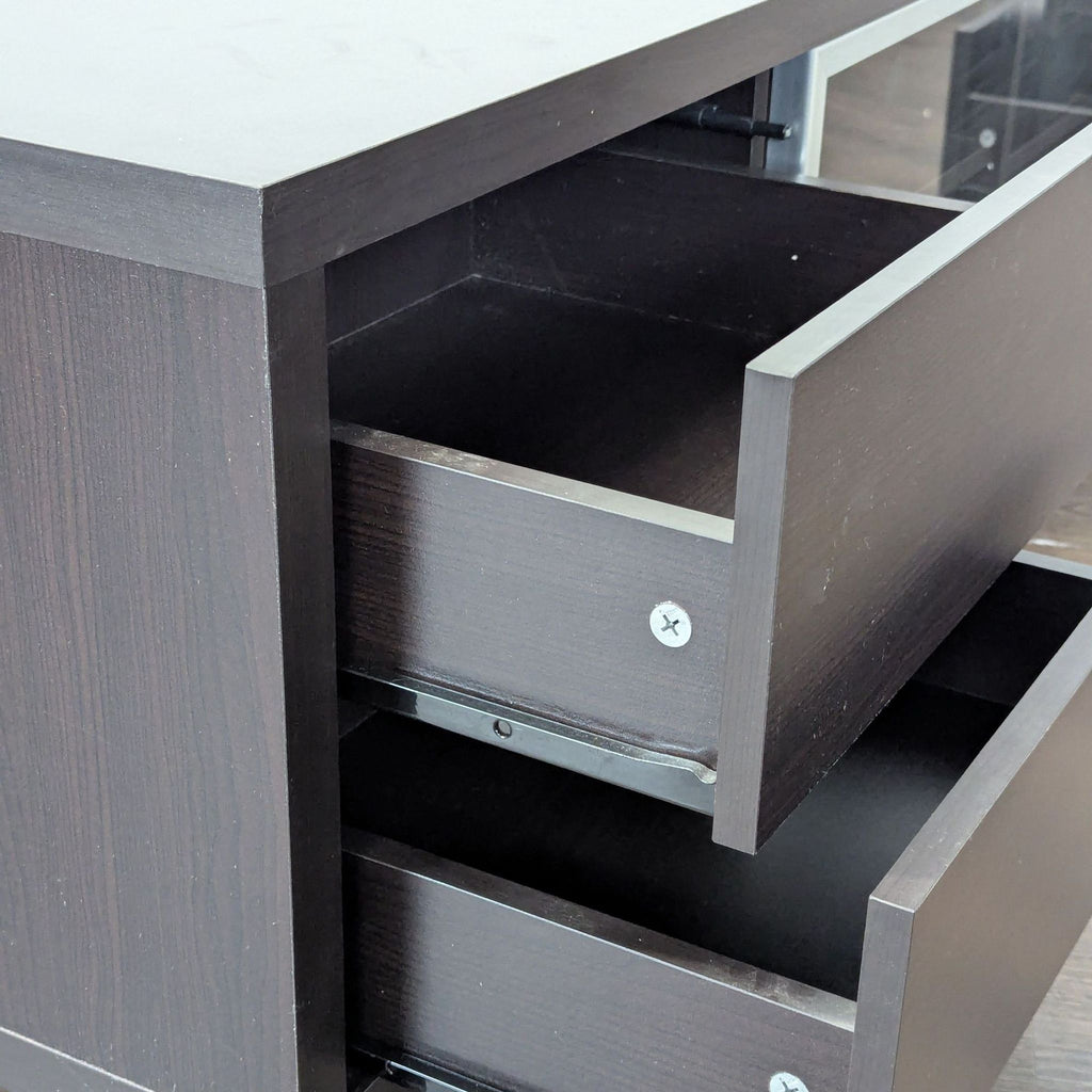 Media Console with Glass Sliding Door