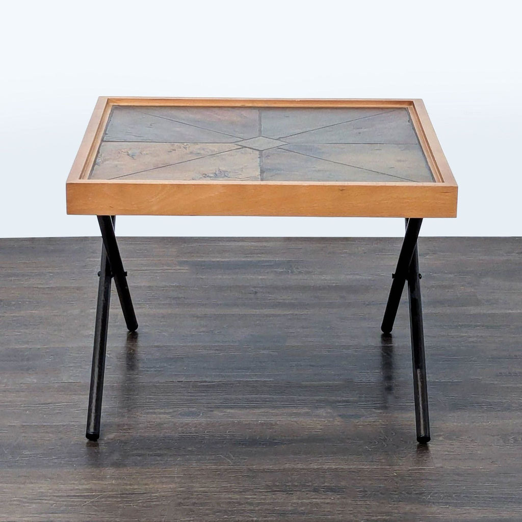 Slate Top Side Table with Metal X Legs - Accepted Offer (29.82% discount)