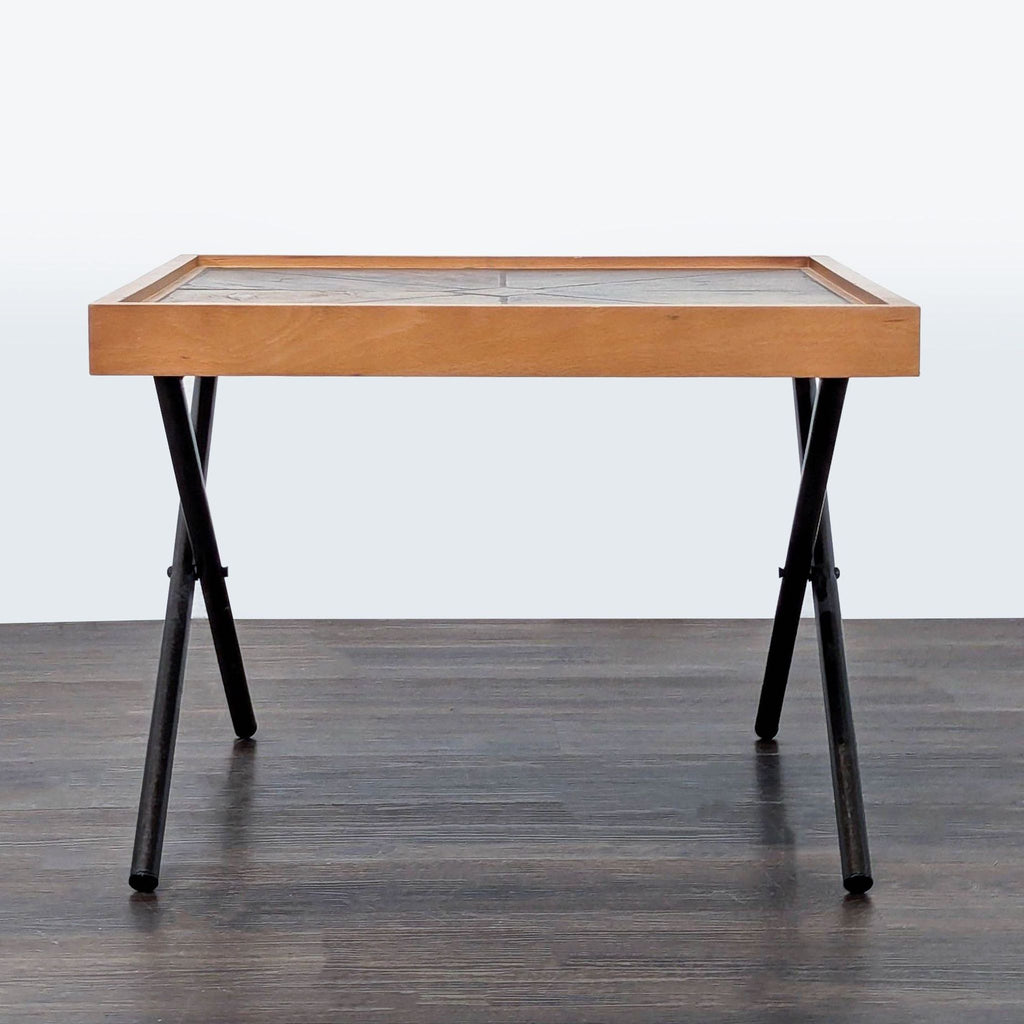 Slate Top Side Table with Metal X Legs - Accepted Offer (29.82% discount)