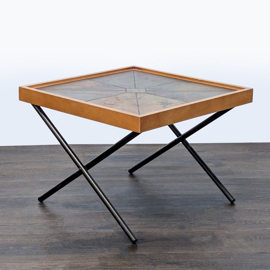 Slate Top Side Table with Metal X Legs - Accepted Offer (29.82% discount)
