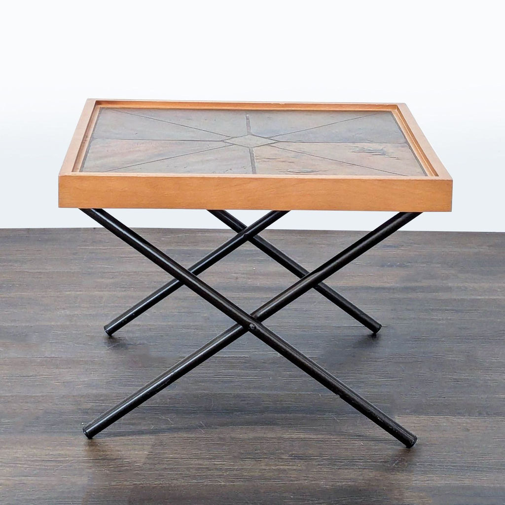 Slate Top Side Table with Metal X Legs - Accepted Offer (29.82% discount)