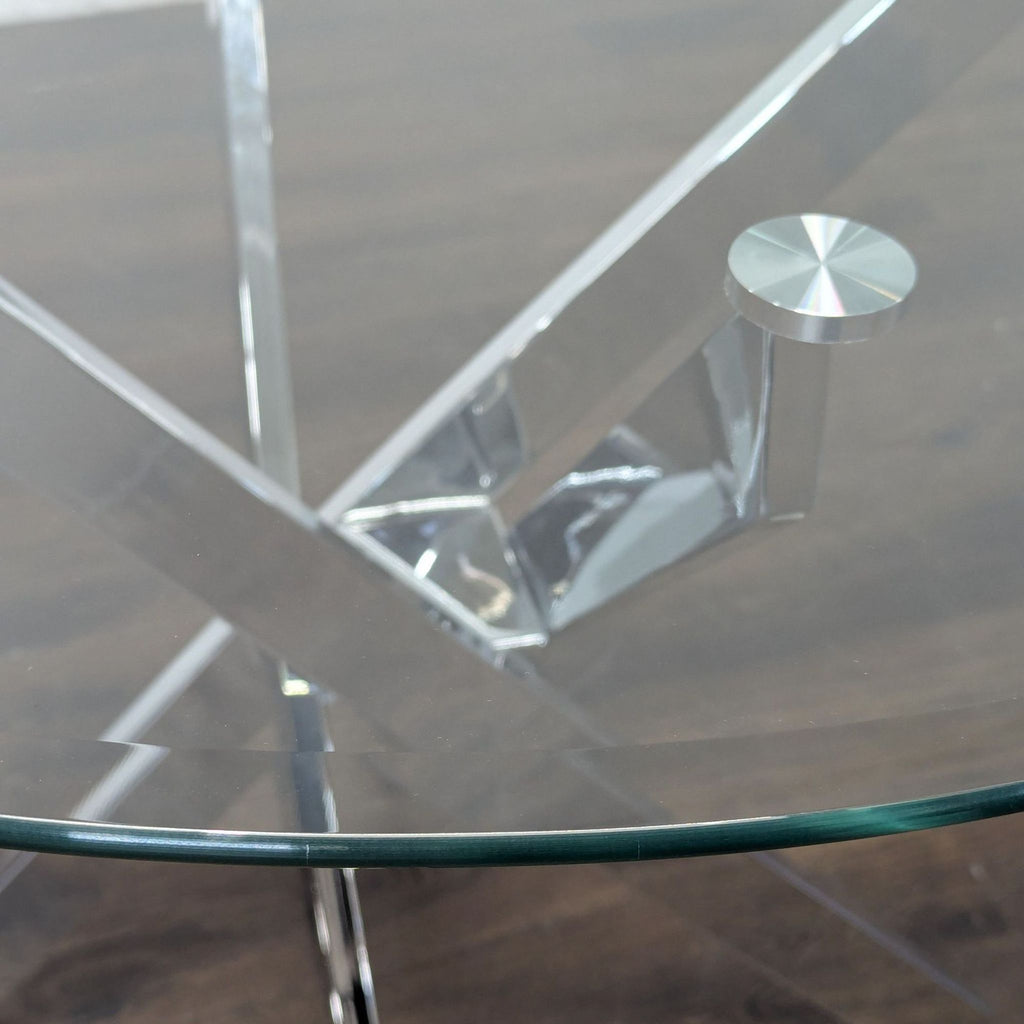 Modern 5-Piece Dining Set with Glass Table and Chrome & Cane Chairs