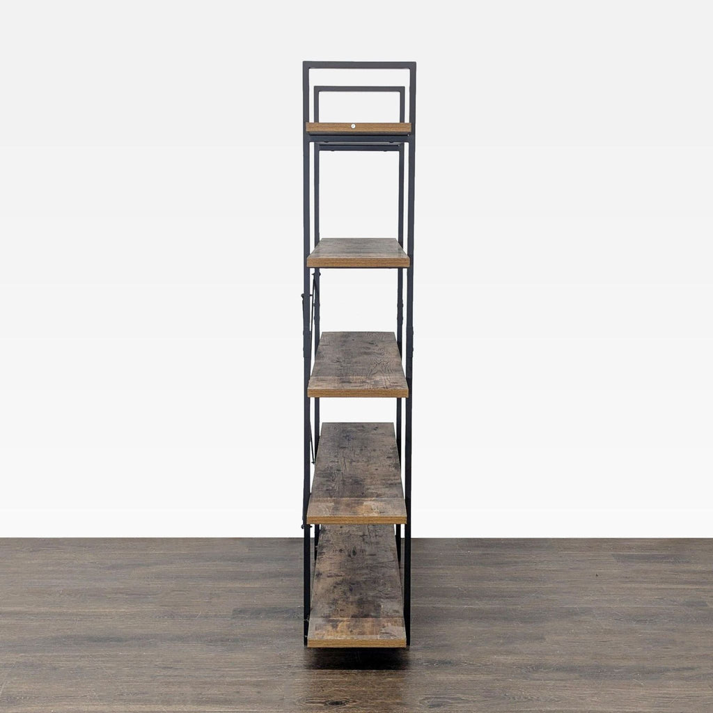 Dulonto 5-Tier Industrial Bookshelf with Metal Frame and Wood Shelves