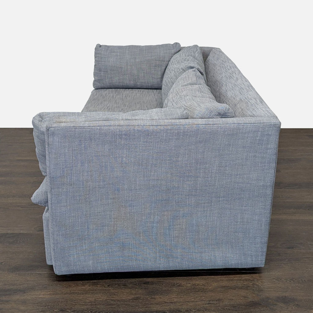 West Elm Modern Gray 3-Seat Sofa with Clean Lines