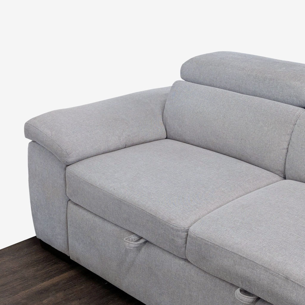 Modern Light Gray Sectional Sofa with Storage and Pull-Out Bed - Accepted Offer (23.53% discount)