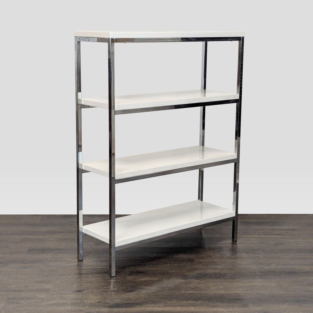 Scandinavian Design 4-Tier Modern Bookshelf with Chrome Frame - Accepted Offer (22.22% discount)