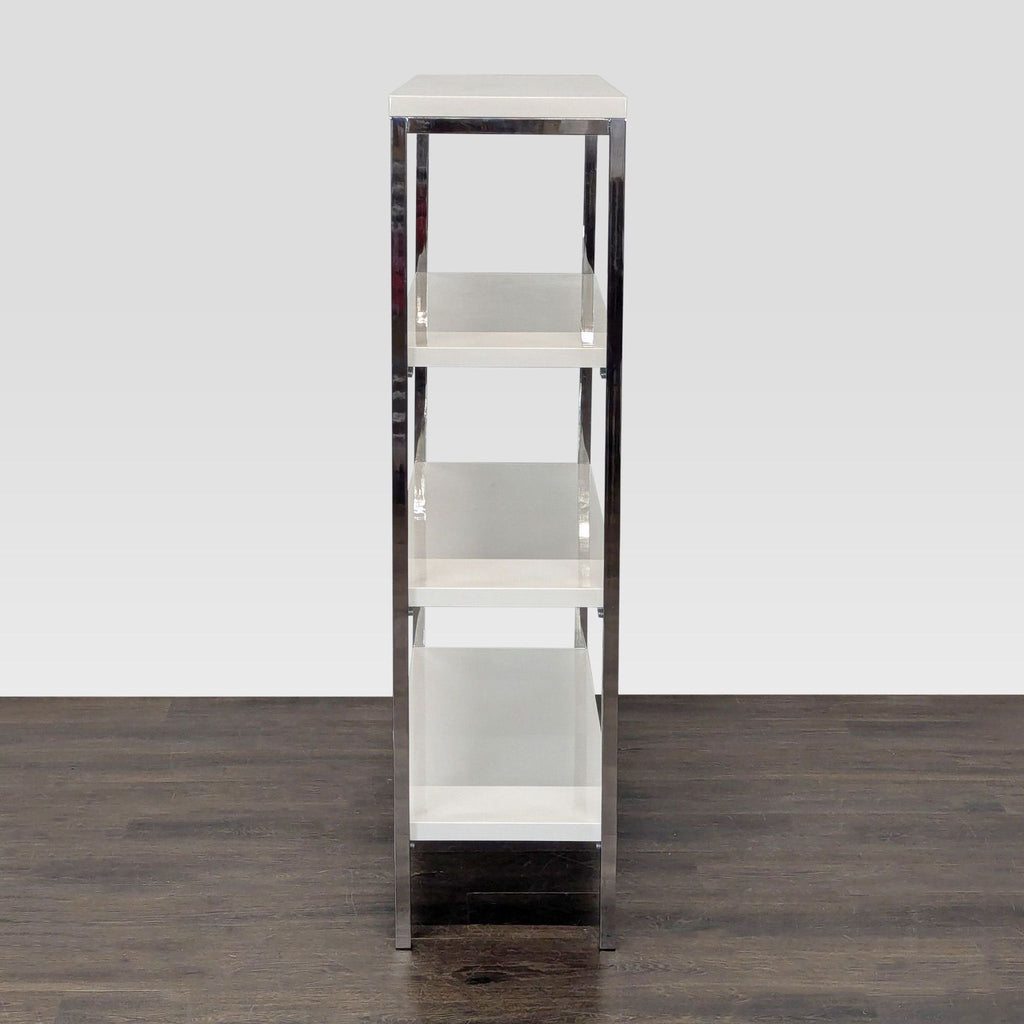 Scandinavian Design 4-Tier Modern Bookshelf with Chrome Frame - Accepted Offer (22.22% discount)
