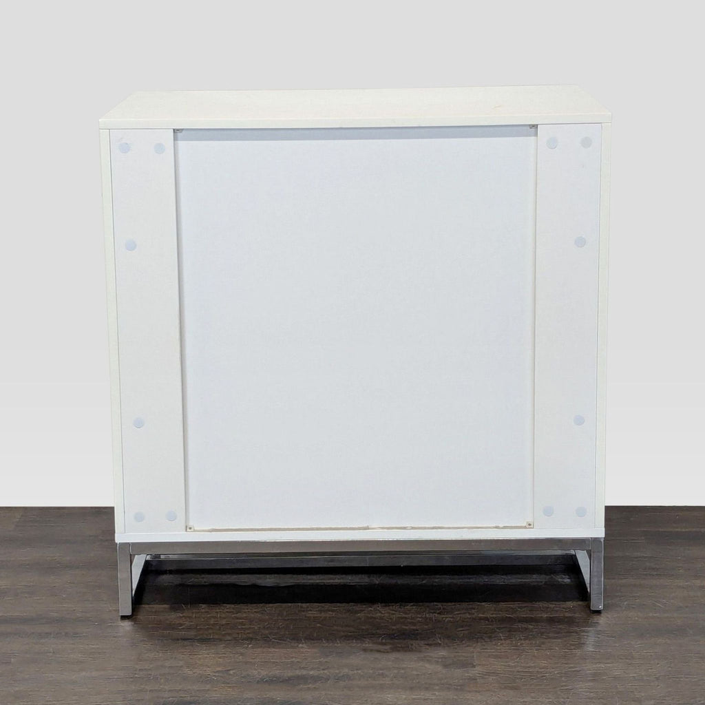 Scandinavian Design White Two-Drawer Cabinet with Metal Legs