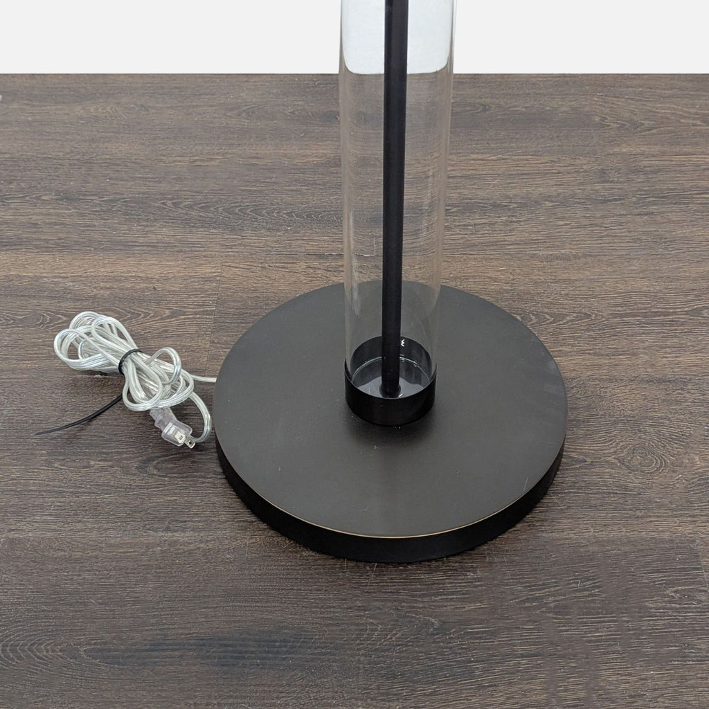 Arhaus Clear Glass Cylinder Floor Lamp with White Shade