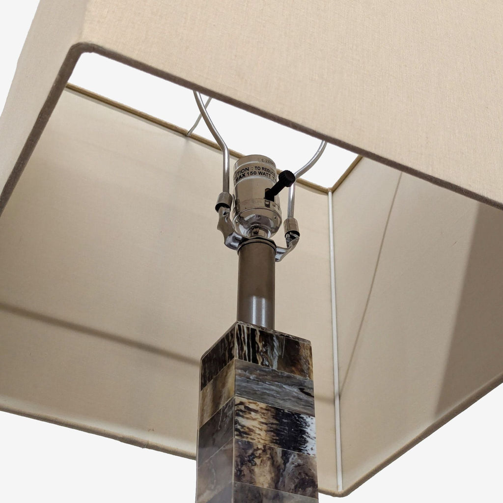Arteriors Tanner Modern Floor Lamp with Mixed Horn Finish and Square Shade