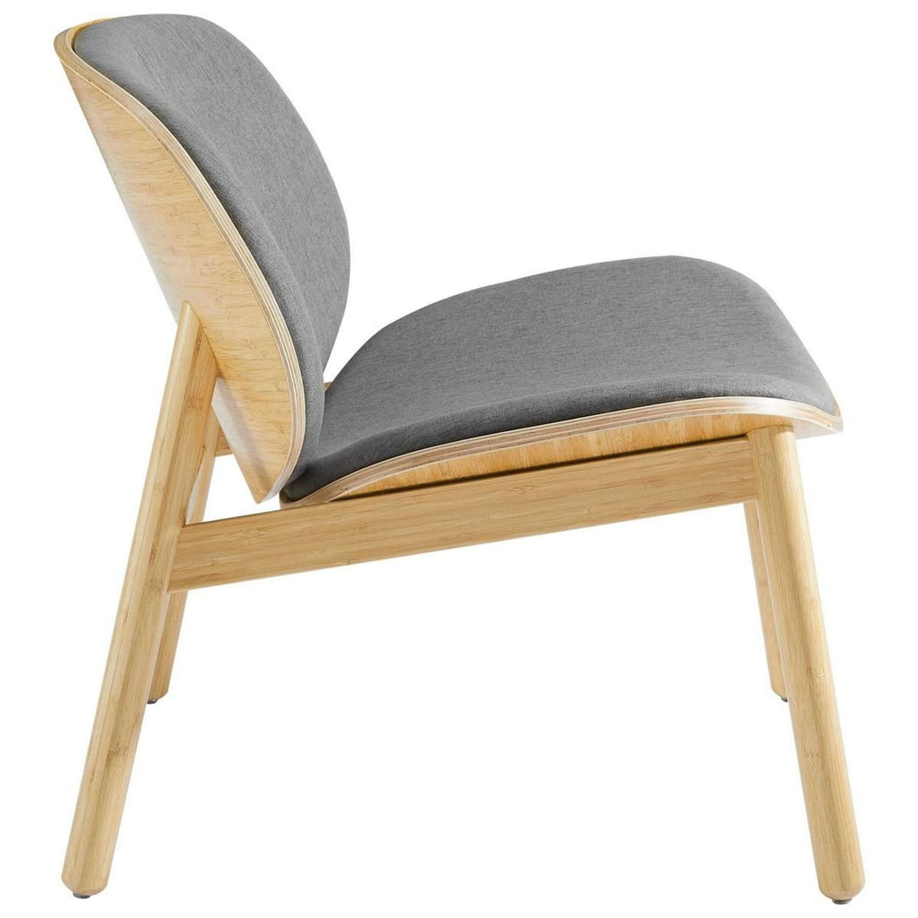 Greenington Danica Modern Bamboo Lounge Chair with Gray Cushion