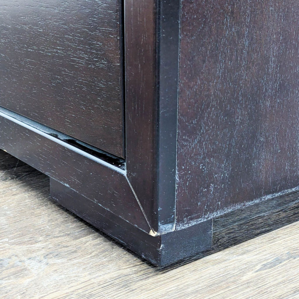 Modern 6-Drawer Dark Wood Dresser with Silver Handles