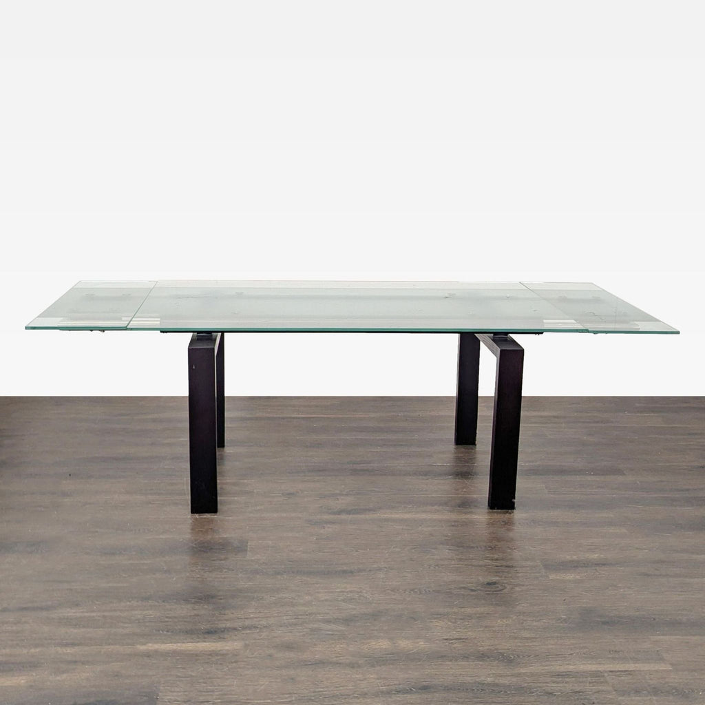 Scandinavian Designs Glass Dining Set with 6 Upholstered Chairs