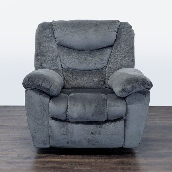 Sure! Since you mentioned "these images," but no actual images or full description were shared, I'll draft three general, distinct alt texts for a lounge item by Ashley Furniture, keeping the 100-character limit in mind. If you provide images or more details, I can make these alt texts more specific.