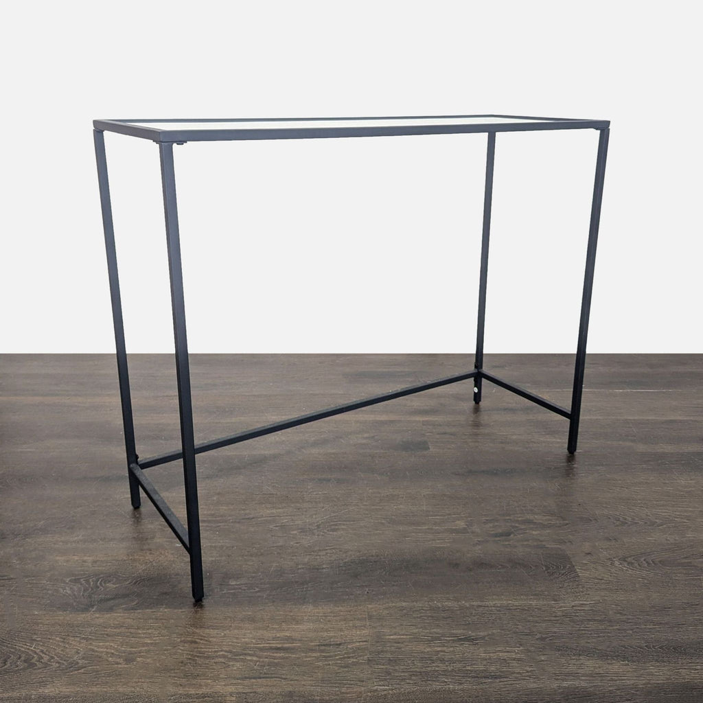 Slim Metal and Glass Console Table