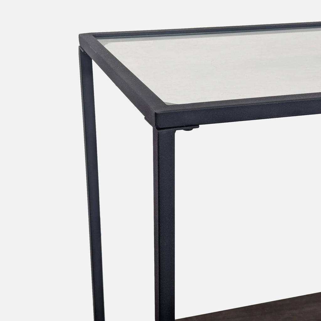 Slim Metal and Glass Console Table