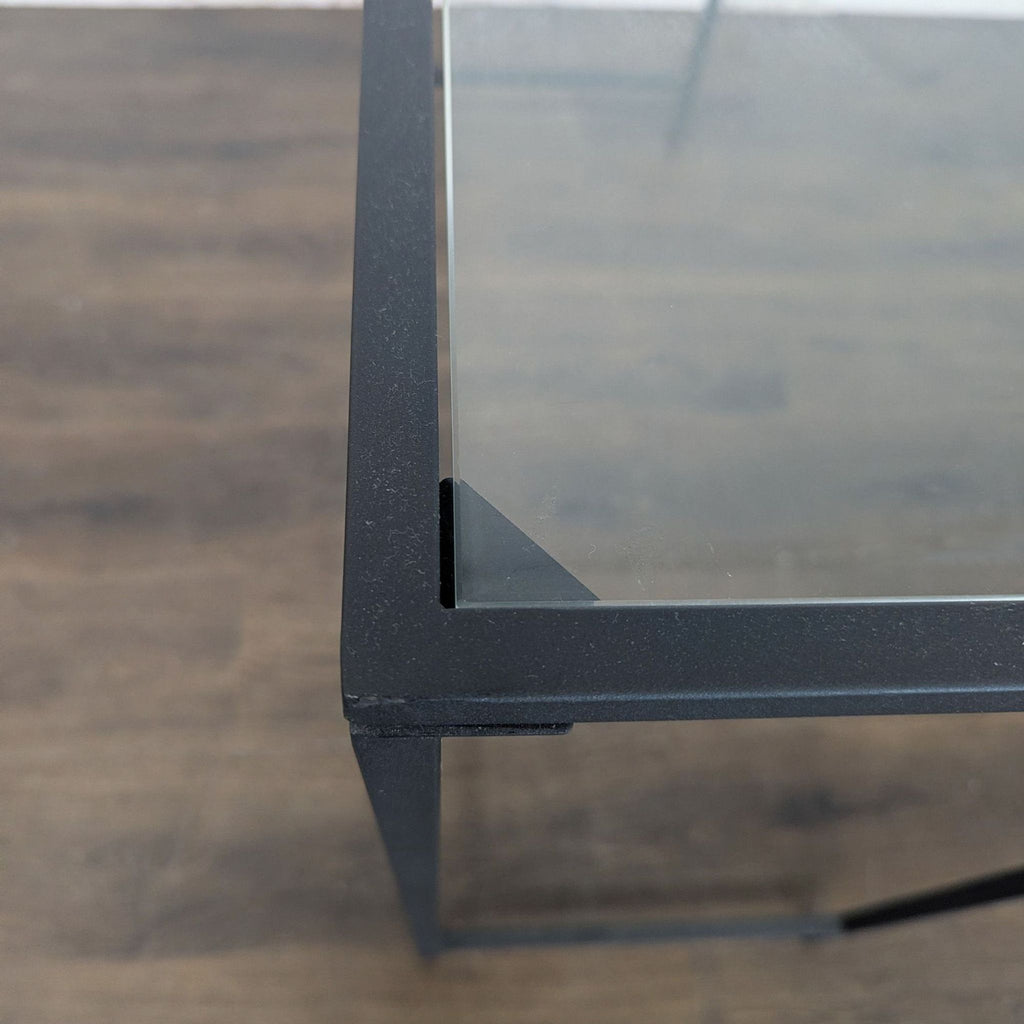 Slim Metal and Glass Console Table