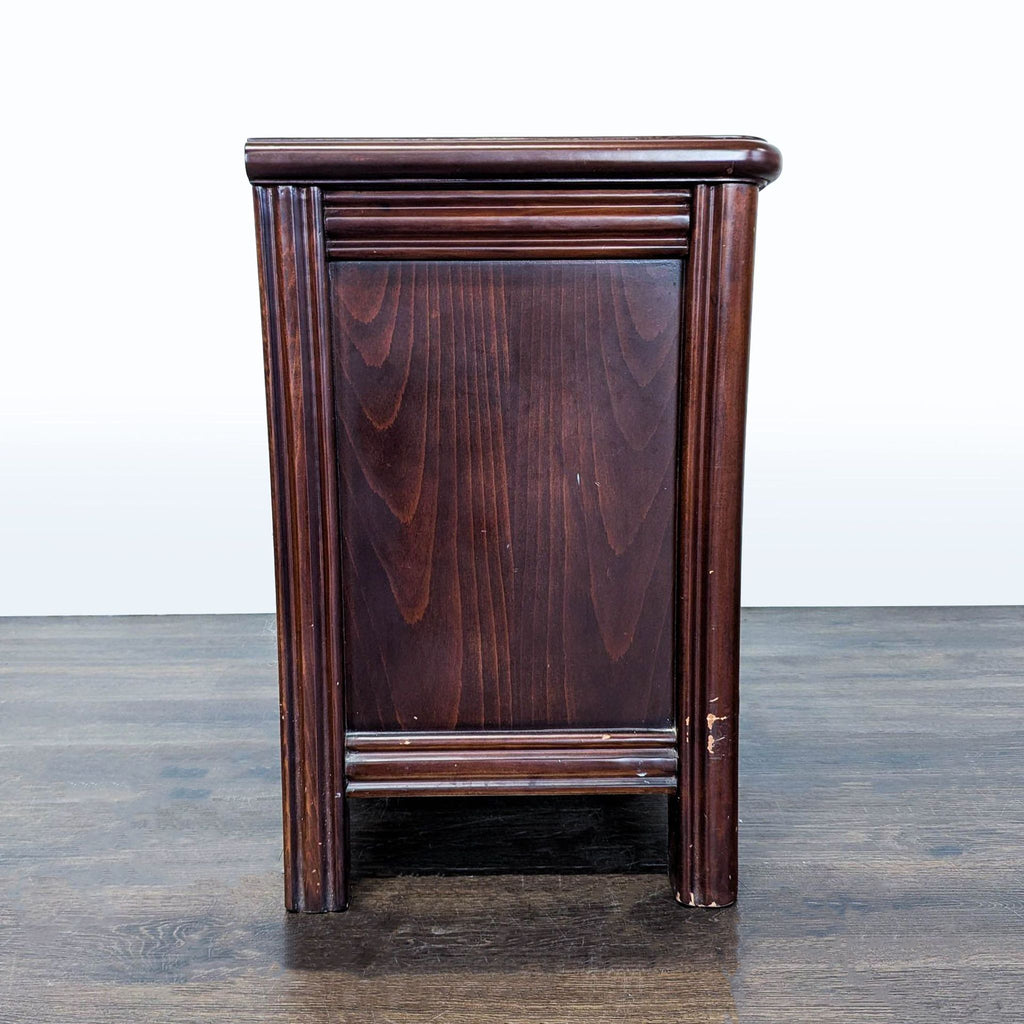 Wood Nightstand with Metal Hardware
