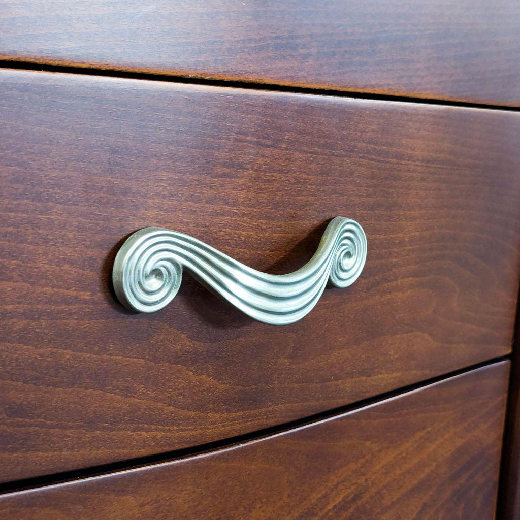 Wood Nightstand with Metal Hardware