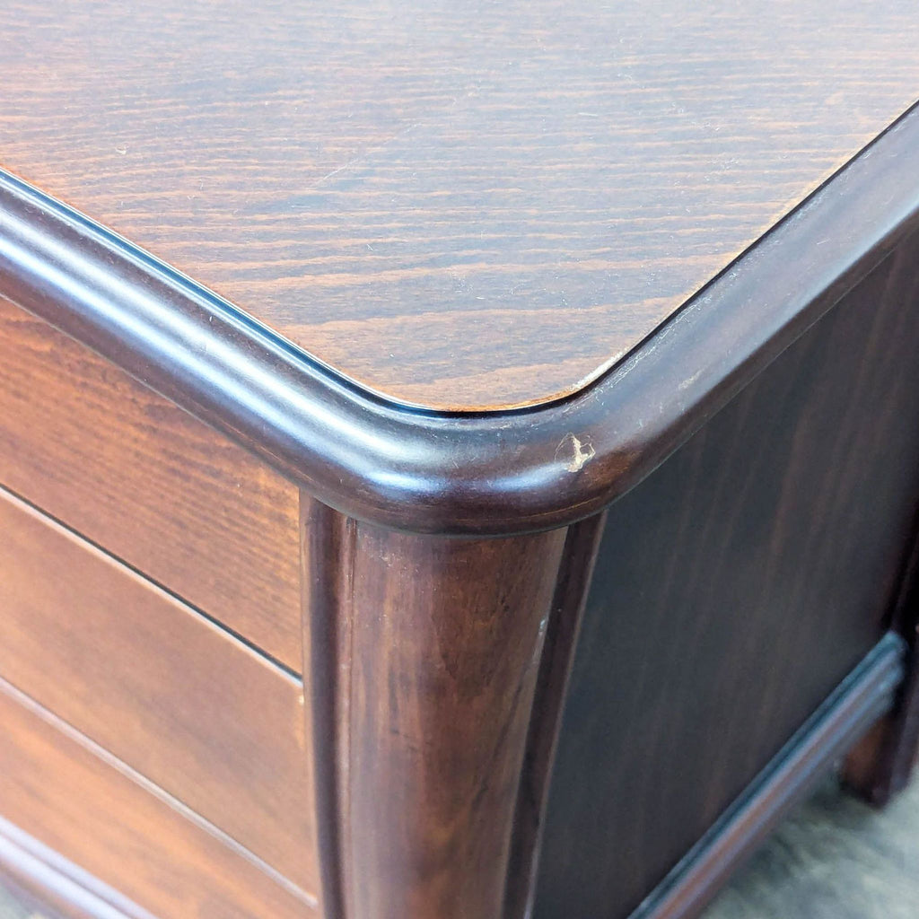 Wood Nightstand with Metal Hardware