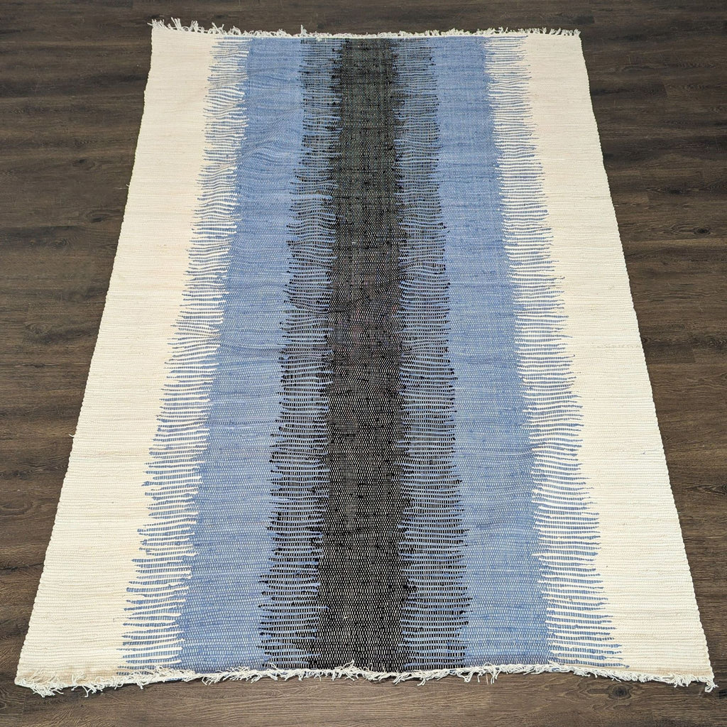 Safavieh Montauk 9’x6’ Blue and Black Hand-Woven Area Rug, Modern Striped Design